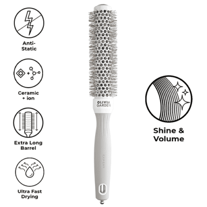 Olivia Garden - Perie Expert Blowout Speed Wavy White&Grey 25 (Ceramic+Ion Speed XL)