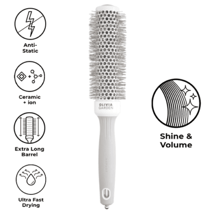 Olivia Garden - Perie Expert Blowout Speed Wavy White&Grey 35 (Ceramic+Ion Speed XL)