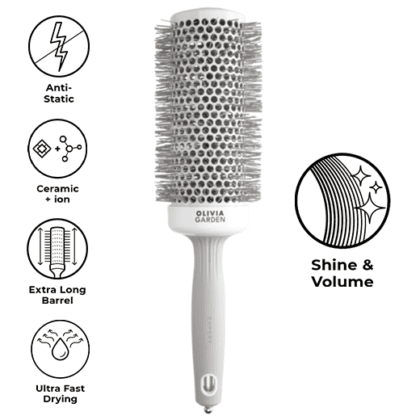 Olivia Garden - Perie Expert Blowout Speed Wavy White&Grey 55 (Ceramic+Ion Speed XL)