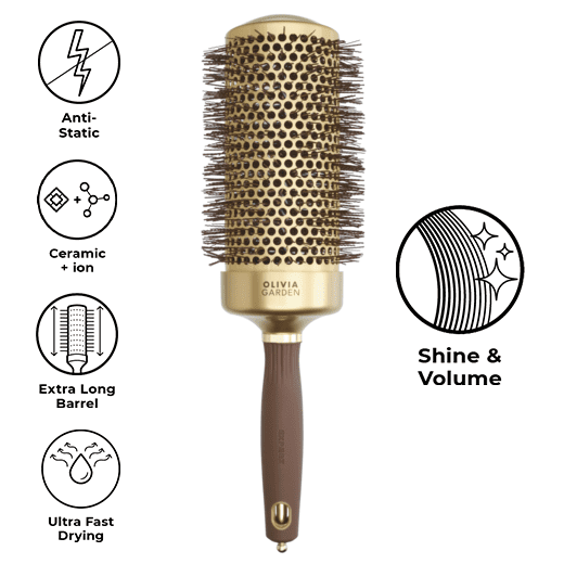 Olivia Garden - Perie Expert Blowout Speed Wavy Gold&Brown 65 - imagine 2