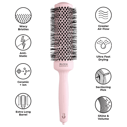 Olivia Garden - Perie Expert Blowout Speed Wavy Pastel Pink 45